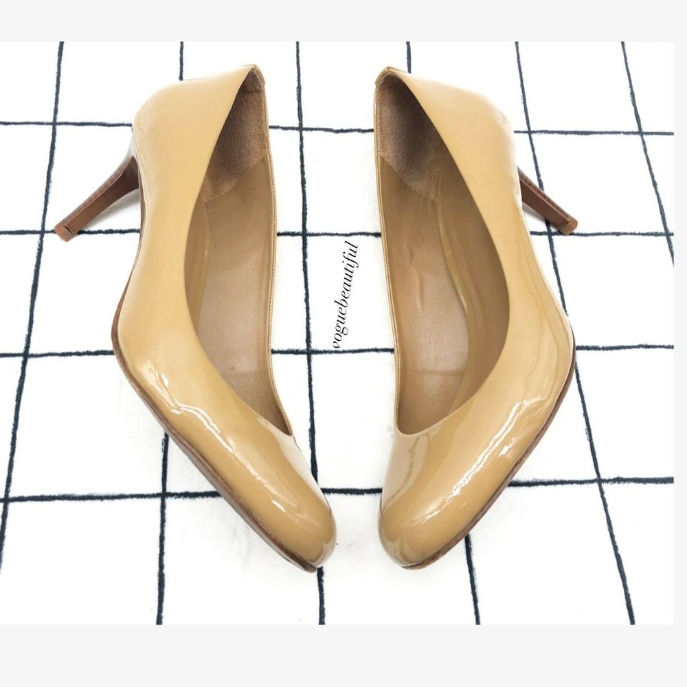Tory Burch Authentic Tan Patent Leather Pumps EUC